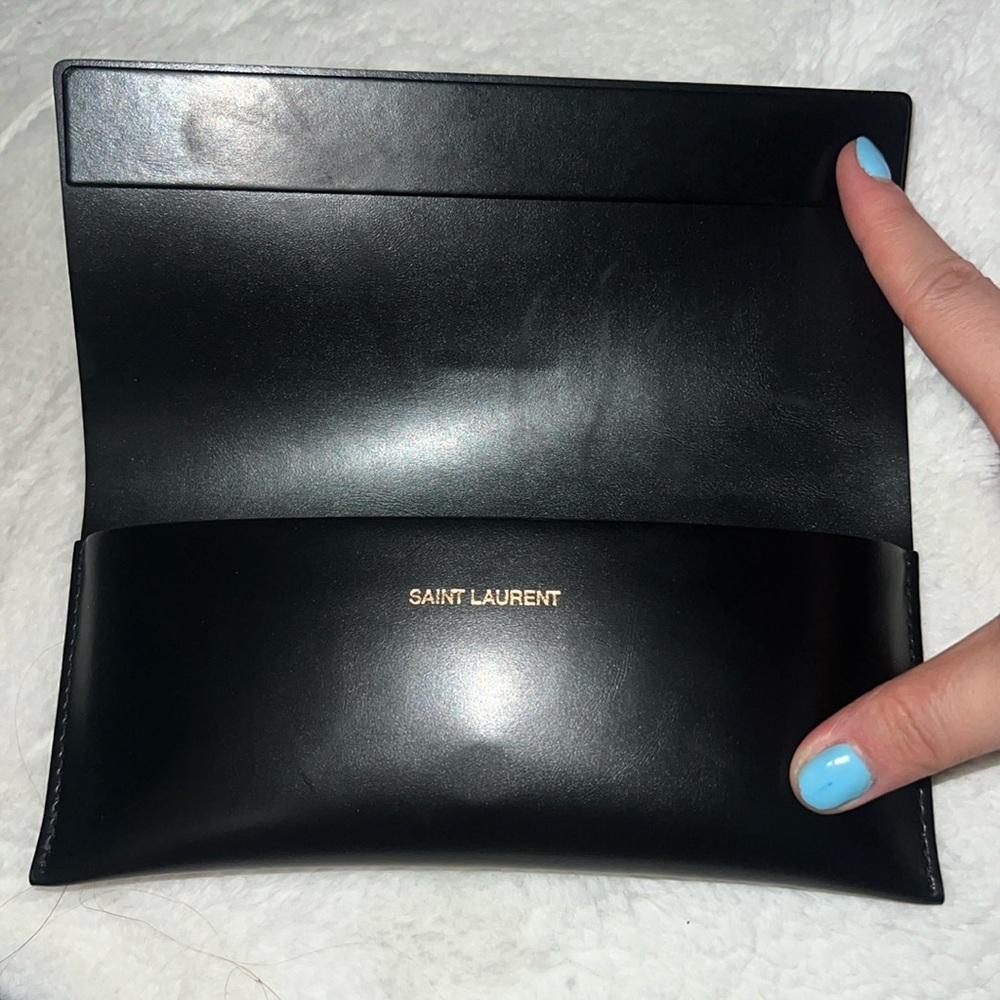 YSL Yves Saint Laurent Eyeglasses Sunglasses Case Black W Cloth